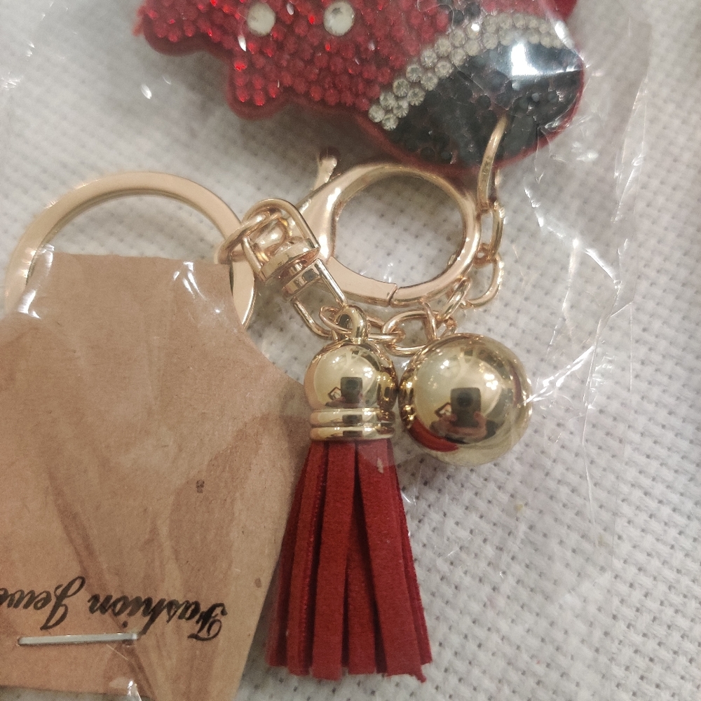 Two Rinestone Strawberry and Ladybug Key chains - Picture 3 of 6